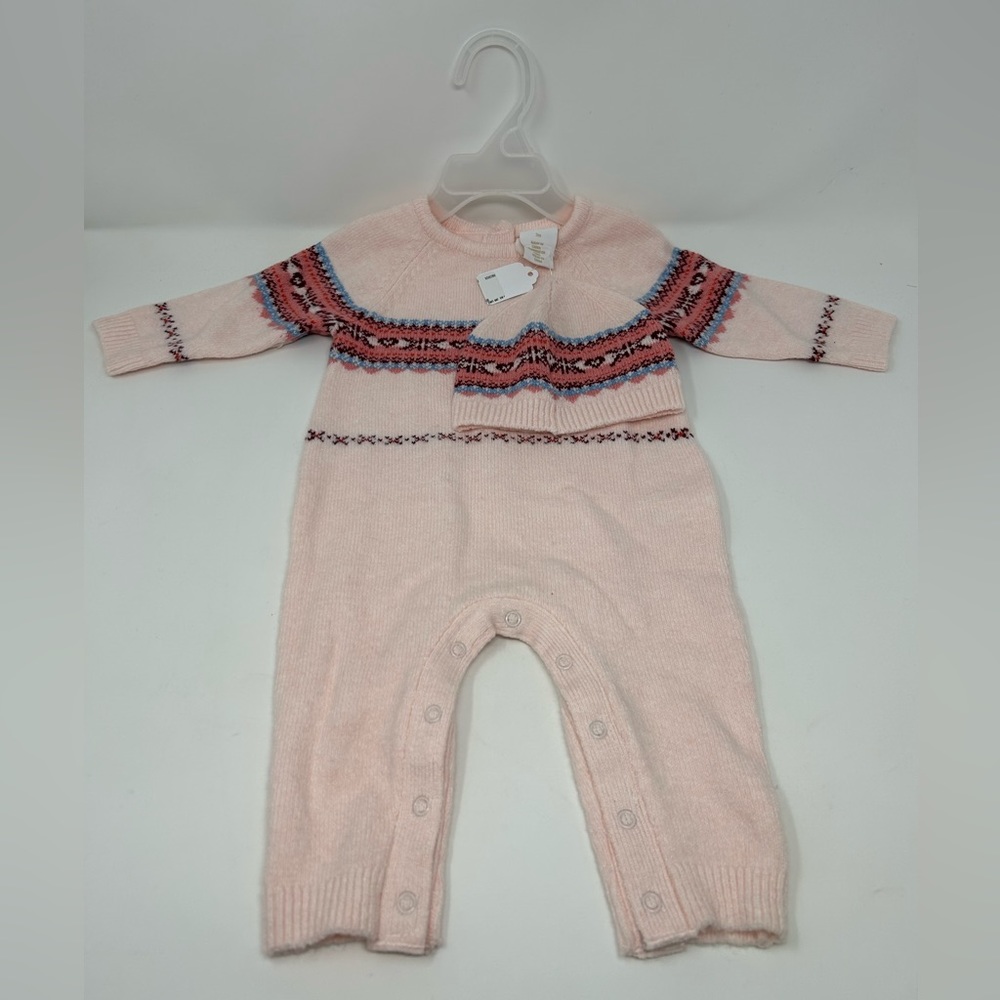 NWT Baby Girl Sweater Jumpsuit with Hat